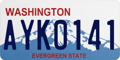 WA license plate AYK0141