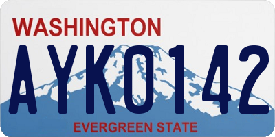 WA license plate AYK0142