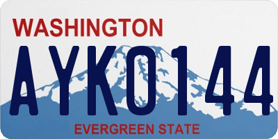 WA license plate AYK0144