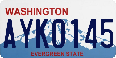 WA license plate AYK0145