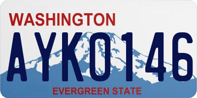 WA license plate AYK0146