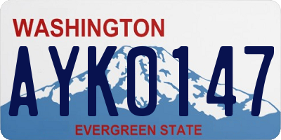 WA license plate AYK0147