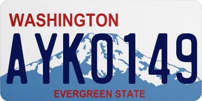 WA license plate AYK0149