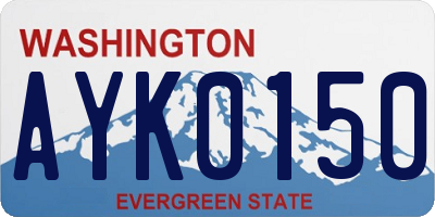 WA license plate AYK0150