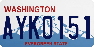 WA license plate AYK0151