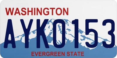 WA license plate AYK0153