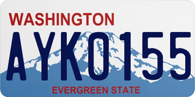 WA license plate AYK0155
