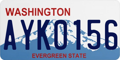 WA license plate AYK0156