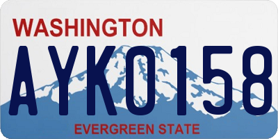 WA license plate AYK0158