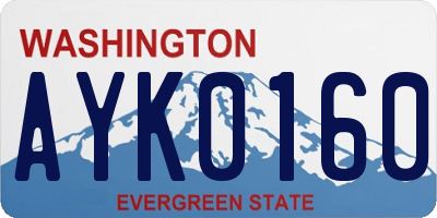 WA license plate AYK0160