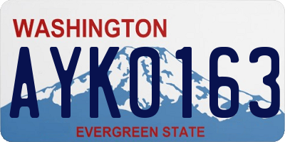 WA license plate AYK0163