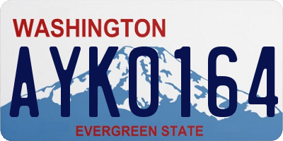 WA license plate AYK0164