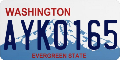 WA license plate AYK0165
