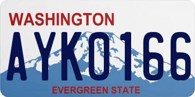 WA license plate AYK0166