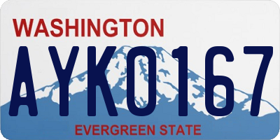 WA license plate AYK0167