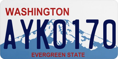 WA license plate AYK0170