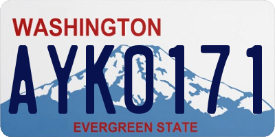 WA license plate AYK0171