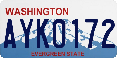 WA license plate AYK0172