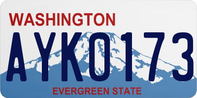 WA license plate AYK0173