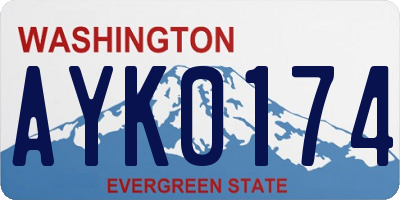 WA license plate AYK0174