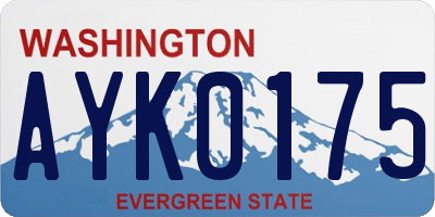WA license plate AYK0175