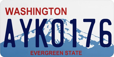 WA license plate AYK0176