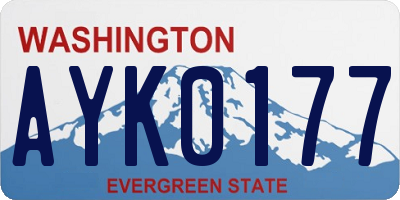 WA license plate AYK0177