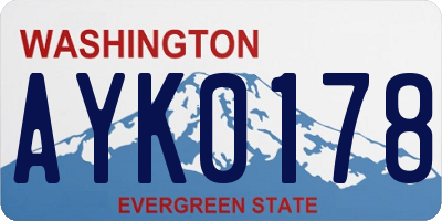 WA license plate AYK0178