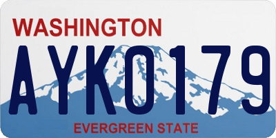 WA license plate AYK0179