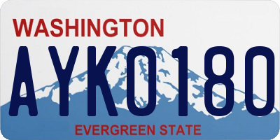WA license plate AYK0180