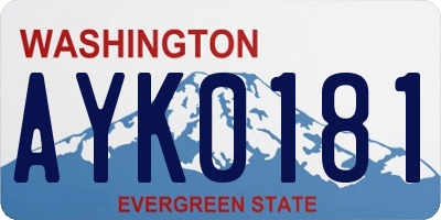 WA license plate AYK0181