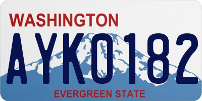 WA license plate AYK0182