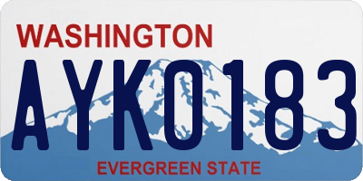 WA license plate AYK0183