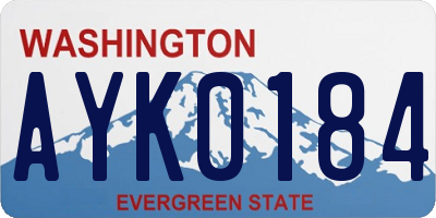 WA license plate AYK0184