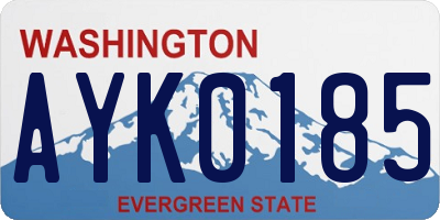 WA license plate AYK0185