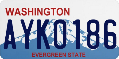 WA license plate AYK0186
