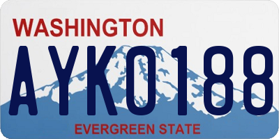WA license plate AYK0188