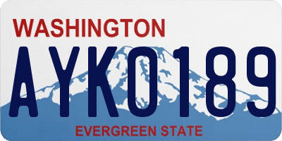 WA license plate AYK0189