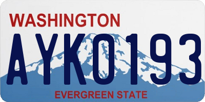WA license plate AYK0193