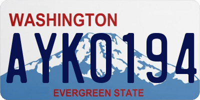 WA license plate AYK0194