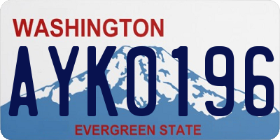 WA license plate AYK0196