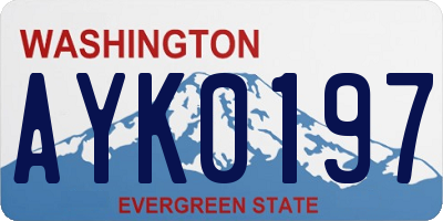 WA license plate AYK0197