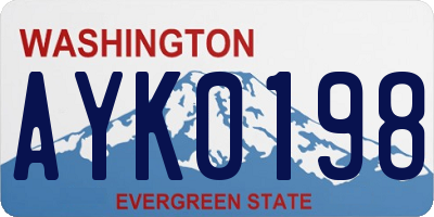 WA license plate AYK0198