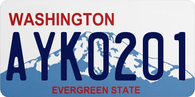 WA license plate AYK0201