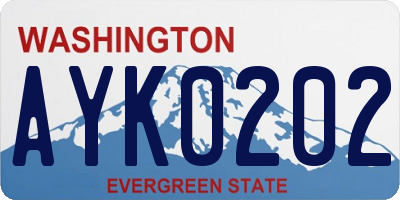 WA license plate AYK0202