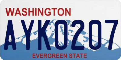 WA license plate AYK0207