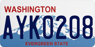 WA license plate AYK0208