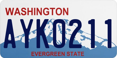 WA license plate AYK0211
