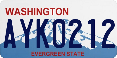 WA license plate AYK0212