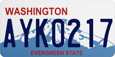 WA license plate AYK0217